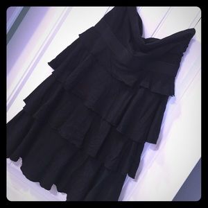 Express Ruffled Strapless Black Tunic S